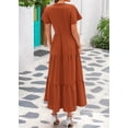 thumbnail image 2 of Vestido de verano KIRUNDO 2025, manga corta, cuello en V, maxi, 2 of 9