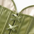 thumbnail image 6 of Ynynloco Womens Faux Leather Zipper Front Bustier Corset Top Sweetheart Neckline Top, 6 of 8