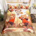 thumbnail image 1 of Brown Fox Comforter Cover Queen Size, Cute Cartoon Fox Bedding Set for Boys, 1 of 6