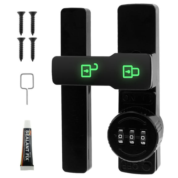 Zinc Alloy Barn Door Lock With Luminous Function No Drilling Barn Door Latch Easy to Install 3 Digit Password Sliding Double Door Latch for Wardrobe Closet Door