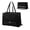 black, variant on BouPower Women PU Leather Work Lunch Tote Bag, Quilted Laptop Briefcase with Insulated Leakproof Lunch Compartment for Office Nurse Teacher