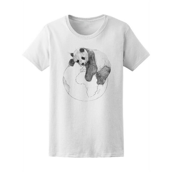 Earth Day Panda Planet Earth T-Shirt Women -Image by Shutterstock, Female x-Large