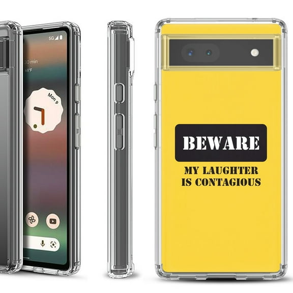 Shockproof Bumper Phone Case for Google Pixel 6a, by OneToughShield ® - Laughter