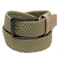 thumbnail image 5 of Falari Black Buckle Men Canvas Elastic Fabric Woven Stretch Braided Belt Beige M, 5 of 5