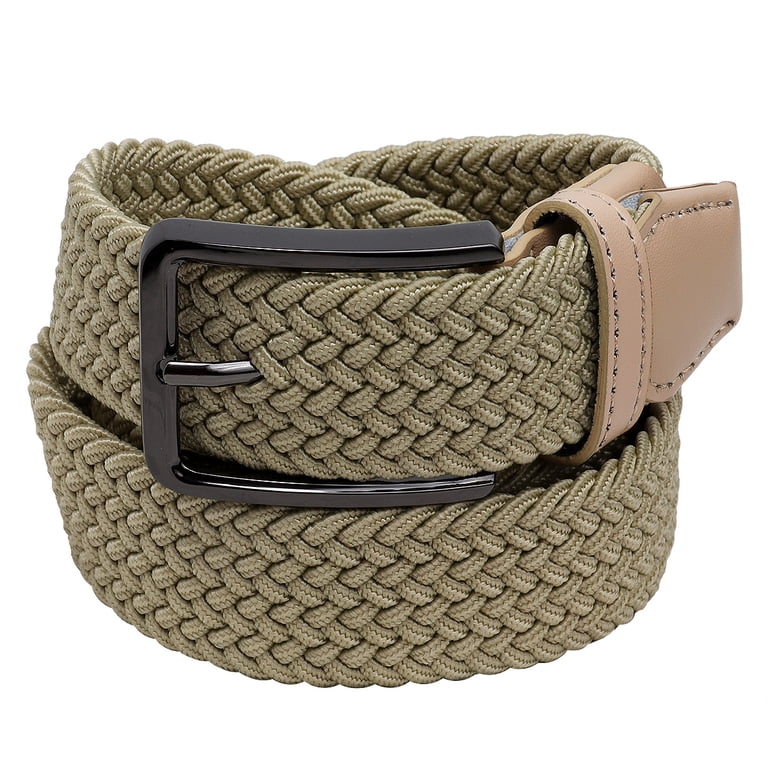 Falari Braided Canvas Elastic Stretch Belt, No Holes photo 5