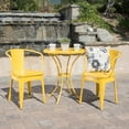thumbnail image 1 of KOSSMAI Ensemble de Salle à Manger d'Extérieur 3 Pcs pour Patio, Deux Chaises de Salle à Manger et une Table Ronde de Salle à Manger pour l'Extérieur, Jardin, Patio, Jaune, 1 of 5