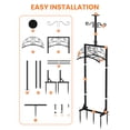thumbnail image 2 of Garden Hose Holder Upgraded 5 Spikes Water Hose Holder 150ft with 2 Shepherds Hooks & 1 Flower Pot Stand Detachable Hose Hanger Sturdy Hose Hanger Stand Storage Rack for Outside, Yard, Lawn, Farm, 2 of 7