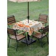 thumbnail image 3 of Outdoor Tablecloth with Umbrella Hole and Zipper, Fall Orange Square Table Cloth 54x54 Inch Waterproof Tablecloth, Thanksgiving Autumn Watercolor Pumpkin Picnic Table Cover for Patio Camping, 3 of 7