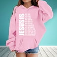 thumbnail image 2 of Chenglor Jesus Loves You Hoodie Kids 10-12 Girls Sweatshirts Winter Warm Pullover With Hood and Pockets for Outdoor Activities Ages 4 14 Years, 2 of 4