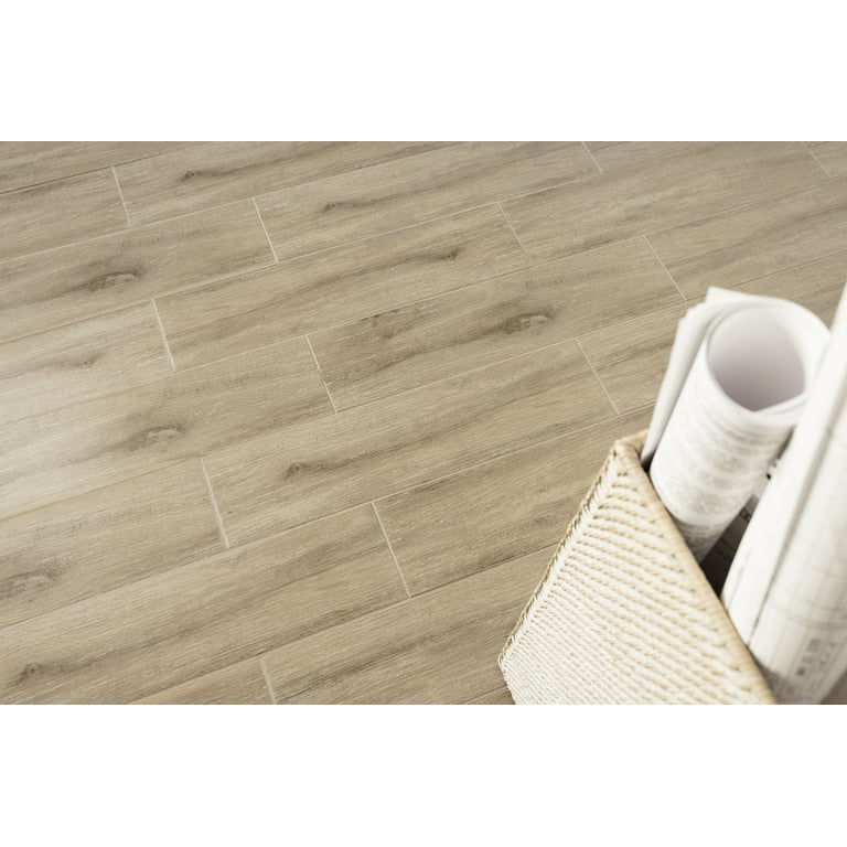 Heathland 6-in x 24-in Wood Look Porcelain Field Tile in Walnut Heathland 6-in x 24-in Wood Look Porcelain Field Tile in Walnut