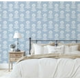 thumbnail image 3 of S4Sassy Peel & Stick Vinyl Wallpaper, Ethnic Bloom Print Wall Paper Contact Paper Waterproof - Blue, 25"x360", Removable Asian Style Covering for in Bedrooms & Living Areas, Renter Spaces, Cabinets, 3 of 8