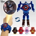 thumbnail image 4 of Disney-reloj electrónico de los Vengadores de Frozen para niño y niña, juguete de dibujos animados, Capitán América, spiderman, Robot transformable, 4 of 4