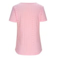 thumbnail image 6 of Ounisa Womens Summer Short Sleeve Tops Solid Casual Crochet Eyelet Shirts Dressy Blouses for Business & Casual Wear, 6 of 7