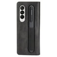thumbnail image 7 of Dteck Leather Case for Samsung Galaxy Z Fold 4 PU Leather Pattern Stylish Case with Pen Slot Business Style Men Women Case For Samsung Galaxy Z Fold 4,Black, 7 of 7