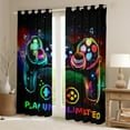 thumbnail image 2 of Gamer 30%-50% Blackout Curtains Gaming Curtains for Living Room 2 Panels (38Wx45L) Gamer Gifts,Game Consoles Curtains Drapes Rainbow Galaxy Window Curtains, 2 of 6