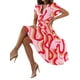 thumbnail image 2 of VISgogo Vestido de verano para mujer, manga corta, cuello en V, estampado a la moda, cierre de botón, vestido con cinturón VISgogo moda, 2 of 9