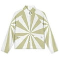 thumbnail image 4 of Jackets for Women Winter Coat Jackets Flannel Stand Collar Jacket(Aesthetic Green Beige And White Sunburst,Size:S-4XL), 4 of 7