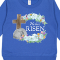 thumbnail image 3 of Inktastic Easter He Has Risen with Cross and Flowers Toddler Sweatshirt, 3 of 4