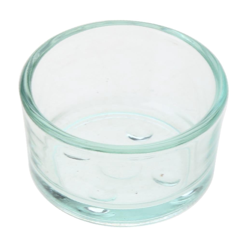 Clear Glass Reptile Feeding Dish Anti Escape Worm Food Bowl for Geckos 4.7x2.5cm-