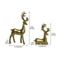 thumbnail image 3 of Uutvmp Gold Reindeer Sculpture, 2Pcs Gold Deer Figurines for Table Top Decor, Rustic Elk Figurine for Display Shelf, Small Cute Reindeer Statue Decor for Living Room Fireplace, 3 of 5