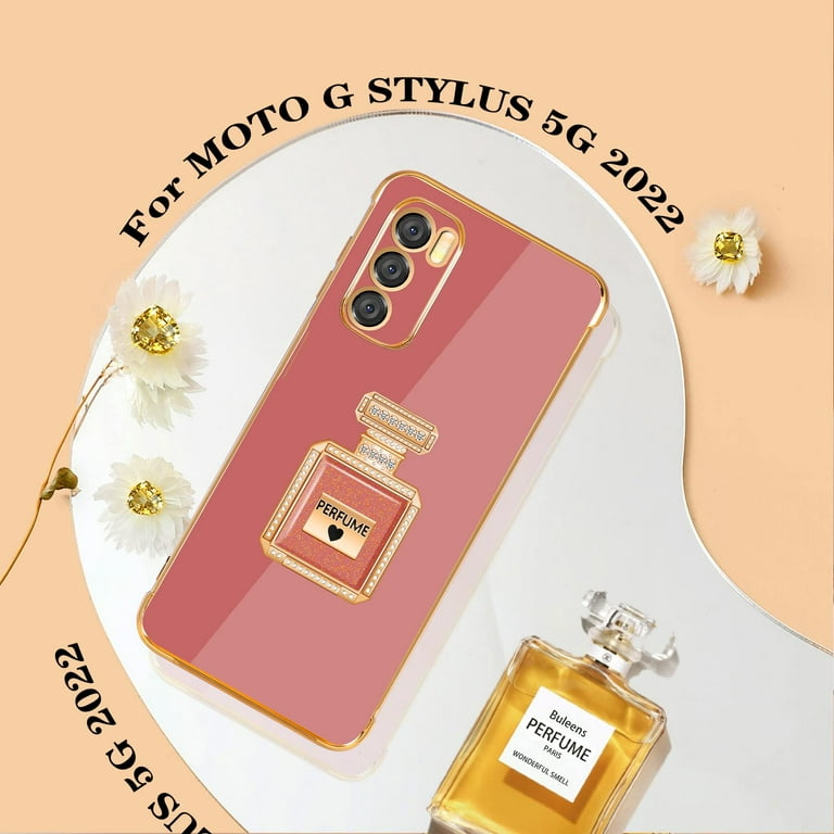  Buleens for Moto G Stylus 5G 2022 Case with Metal Perfume  Bottle Mirror Stand, Cute Women Girly Heart Cases for Motorola G Stylus 5G,  Elegant Luxury Phone Cover for G Stylus