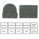 thumbnail image 2 of Gorro de invierno para niños, gorro de punto para invierno, conjunto de bufanda, gorro de punto a rayas para niños y niñas, gorro sólido para bebé, 2 of 6