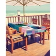 thumbnail image 2 of Boanket Outdoor Tablecloth with Umbrella Hole for Patio/Picnic/Party/Camping, Colorful Geometric Waterproof Table Cloth Rectangle Table Cover Washable, Abstract Art Color Block Modern (60"x 102"), 2 of 7