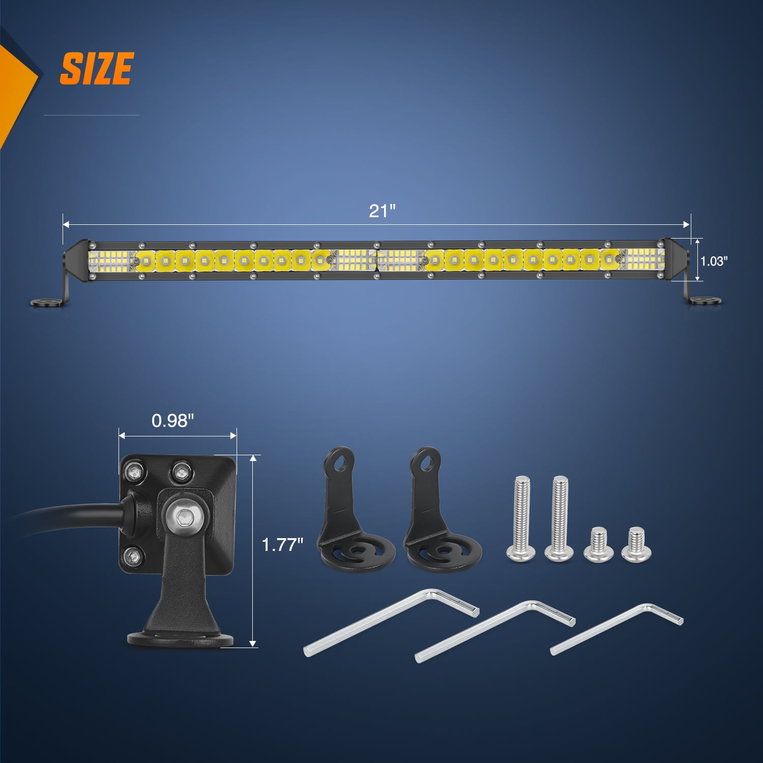 Nilight Slim LED Light Bar 21 Inch 52LED Single Row Spot Flood Combo Fog Light Driving Light Work Light Roof Bumper Lamp Offroad Light for 4x4 Trucks SUV ATV UTV
