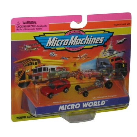 Dodge Dakota Sxt Micro Machines Micro World (1997) Galoob Toy Car Set - (Dodge Avenger / '60s Slingshot Dragster) ()