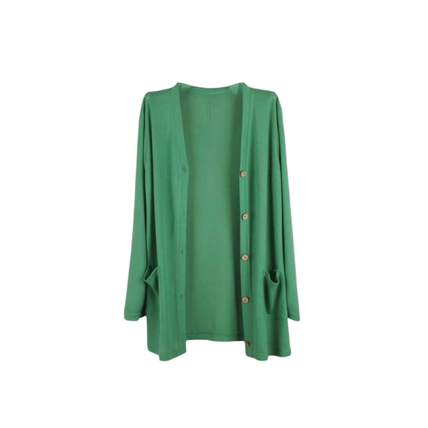 Qarigey Abrigo de moda, chal de punto, chaqueta de verano, accesorio elegante DIY, dulce regalo, ropa lavable para mujer, mano de obra fina, puntada Abrigos y chamarras Verde oscuro Qarigey AP013515-05