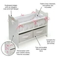 thumbnail image 4 of Doll Crib with Bedding, Two Baskets, and Free Personalization Kit - White Rose, 4 of 12