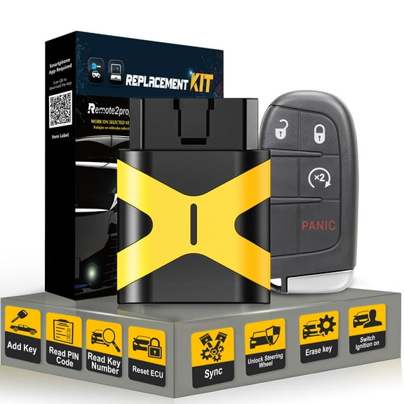 DIY Programmer Tool/OBD Scanner and Car Key Keyless Entry Remote Replacement for Dodge Durango/Journey with FCC: M3N-40821302