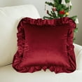 thumbnail image 6 of PEONAVET Decorative Throw Pillow Covers, 18×18In Decorative Pillow Covers with Ruffled Edge, Vintage Square Pillow Cases for Bed, Sofa, Living Room, Home Decor, 6 of 6