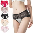 thumbnail image 2 of Xmarks 3 Packs Women's Period Underwear Lace Panties Middle Waisted Breathable & Soft Ladies Brief for Women, 2 of 7