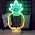 thumbnail image 2 of Letrero luminoso de neón con forma de piña, noche con soporte, luz decorativa, letreros de marquesina para fiesta de cumpleaños de Navidad, habitación de niños, sala de estar, decoración de fiest, 2 of 5