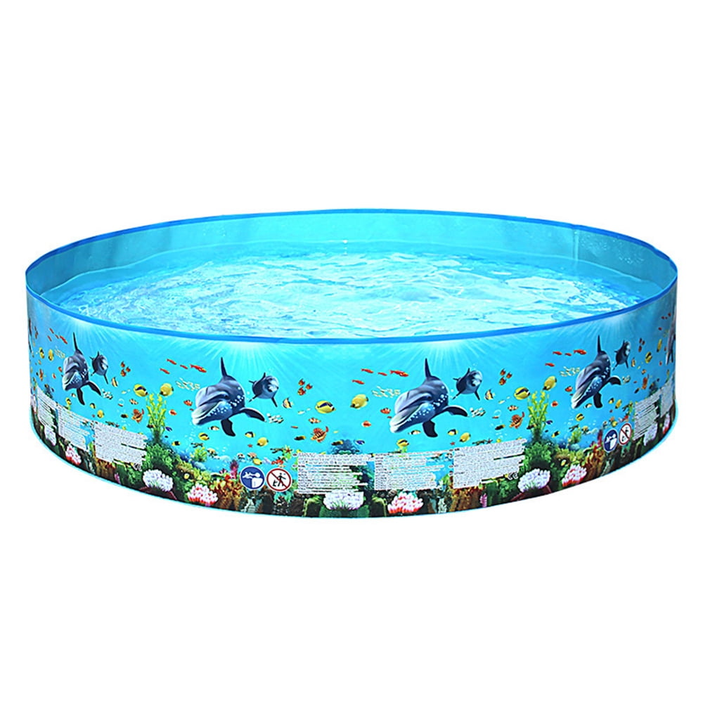 Lixada Portable Inflation-free Hard Swimming Pool Folding Pool Family Swimming Pool Round Swimming Pool for Babies Kids Adults