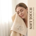 thumbnail image 7 of REGALWOVEN Floral Embroidered Hand Towels for Bathroom, 29" x 13" Soft Absorbent Flower Decorative Hand Towel Set Light Brown 1pk, 7 of 7