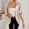 thumbnail image 2 of QHFBli Women Sequin Jacket Glitter Sparkle Open Front Casual Long Sleeve Blazer Coat, 2 of 9