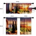 thumbnail image 2 of Kitchen Curtains and Valances Set 3 Piece Kitchen Curtains 36 Inch Length Window Curtains，Wine Kitchen Curtains, Glasses of Red and White Wine for Farmhouse Kitchen Vintage, 2 of 5