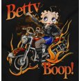 thumbnail image 2 of Biker Betty Boop Flaming Motorcycle Women's Graphic T Shirt Tees Brisco Brands M, 2 of 5