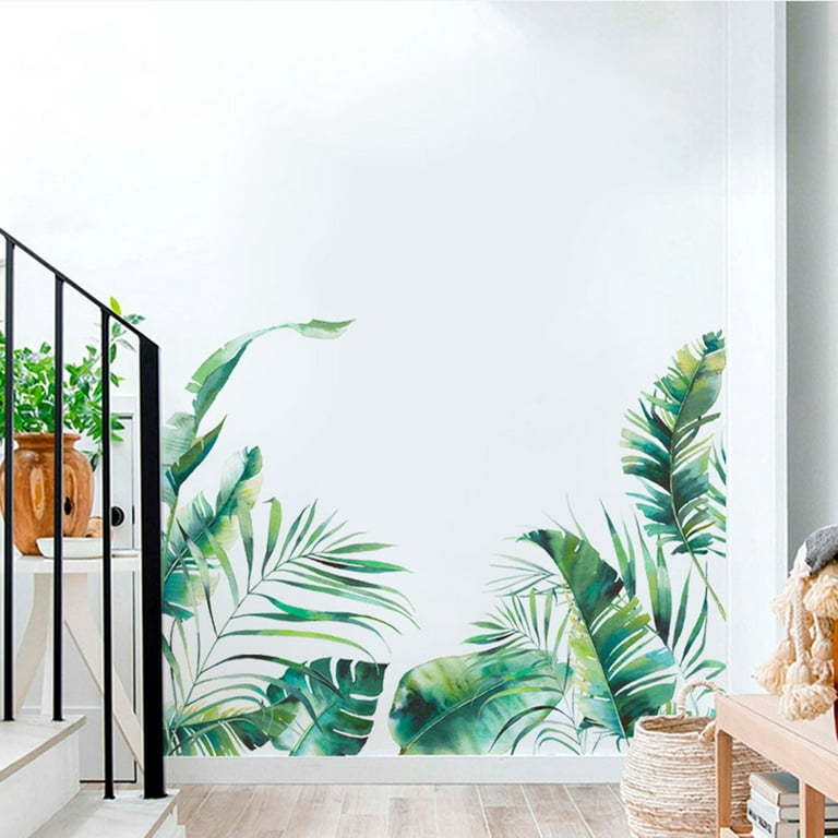 Tropical Palm Tree, Tree Leaves Wall Decal for Bedroom, Office & Vinyl  Leaves Tree Wall Decal