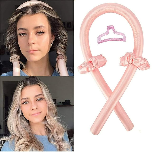 RV Diadema de varilla rizadora sin calor - Rizador de cabello sin calor para cabello largo Sin rizos de calor Rizadores de cabello Diadema para niñas Herramientas de bricolaje Rojo Verde