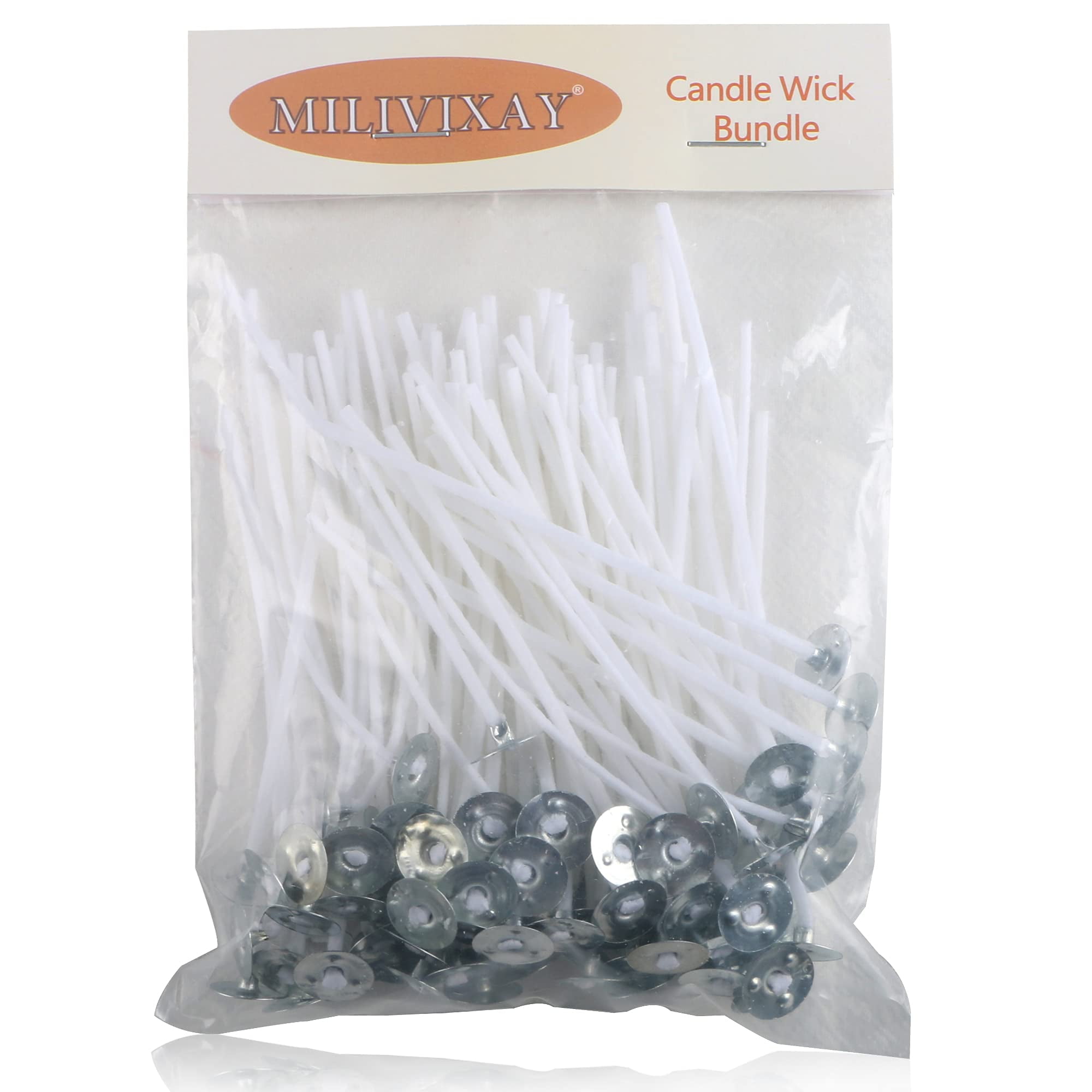 MILIVIXAY 100 Piece 3.5 inch Candle WicksPreWaxedCandle Wicks for