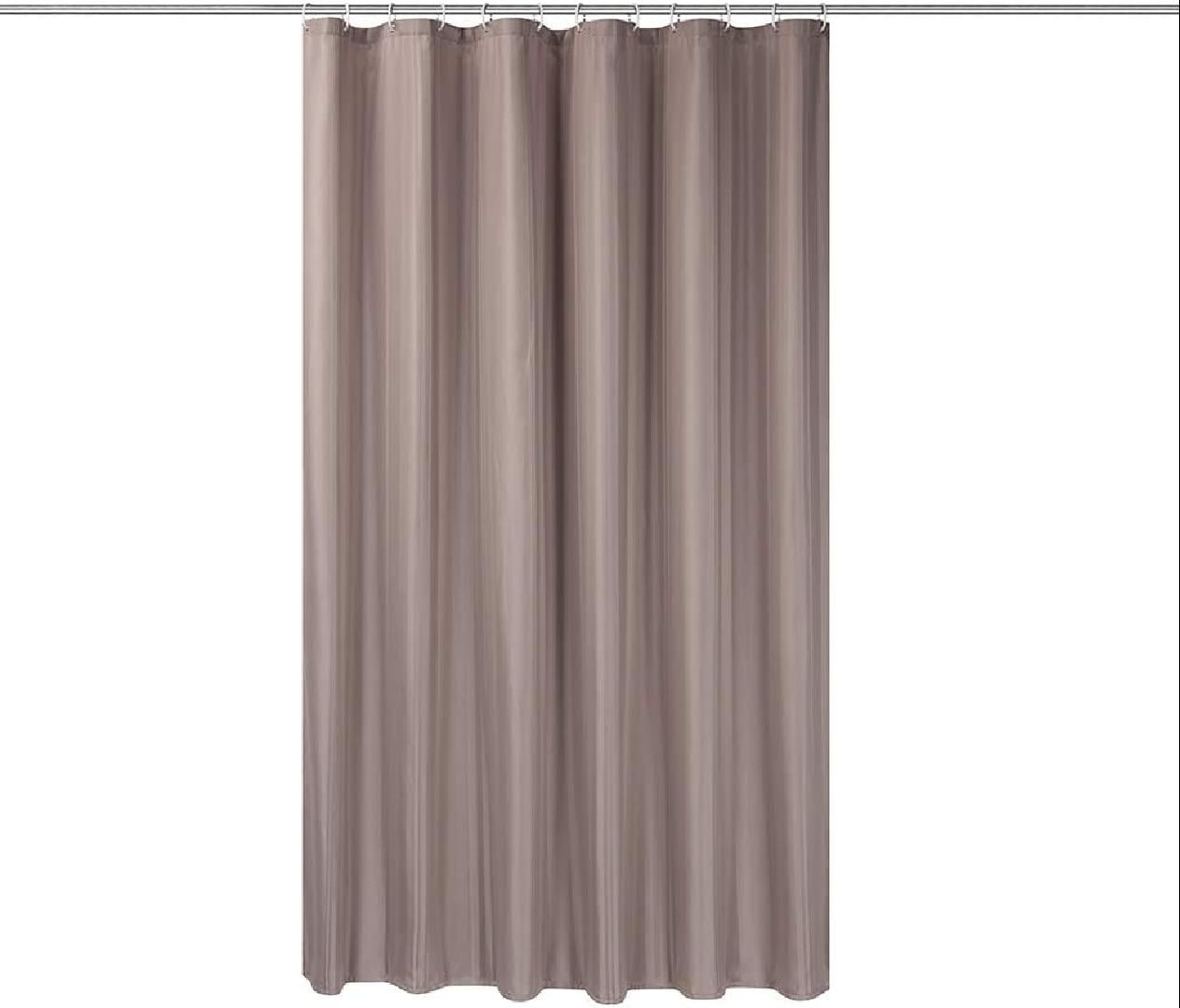 Solid Fabric Shower Curtain Liner with Hooks for Bathroom, Extra Long