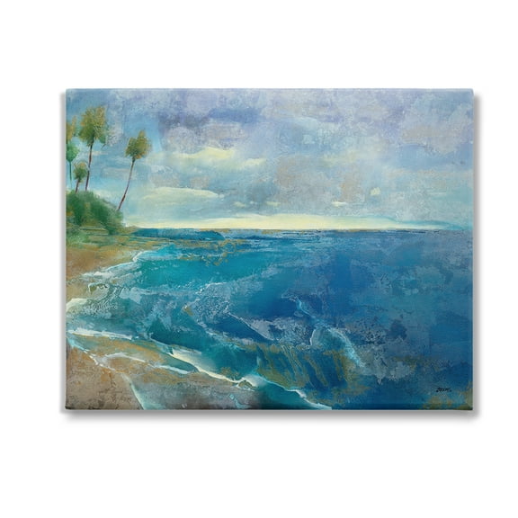 Stupell Industries Modern Pattern Tropics Landscape Painting Gallery Wrapped Canvas Art Print Wall Art, 20 x 16