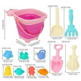 thumbnail image 2 of Beach Toys For Toddlers 12 Piece Beach Toy Set With 4 Shovels 1 Collapsible Bucket 6 Molds And 1 Watering Can Cute Pony Design Sand Castle Building Kit Portable Sand Toys For Outdoor Play, 2 of 6