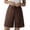 Coffee Shorts for Women, variant on CFLVAEK Womens Shorts Knee Length Wide Leg Button Shorts Dressy Casual Drawstring High Waisted Clothes Army Green S