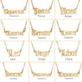 thumbnail image 2 of Collar con colgante de letra inglesa vintage personalizado con los 12 signos del zodíaco y cadena para clavícula, 2 of 6