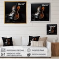 thumbnail image 4 of Designart "Minimalist Ebony Violin V" Food & Beverage Wall Art - Traditional Black Fruits Entryway Wall Art Print, 4 of 6
