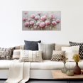 thumbnail image 4 of ZHONGYUTONG Large Flower Abstract Wall Art Bloosom Rose Picture Rose Pink Floral Canvas Painting Textured Artwork Print Wall Decor for Living Room Home Framed (12.00" x 24.00"), 4 of 5